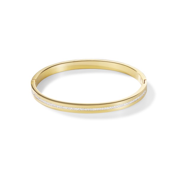 Coeur de Lion Armreif Edelstahl gold & Kristall Pavé Streifen kristall 17 - 4251588306053